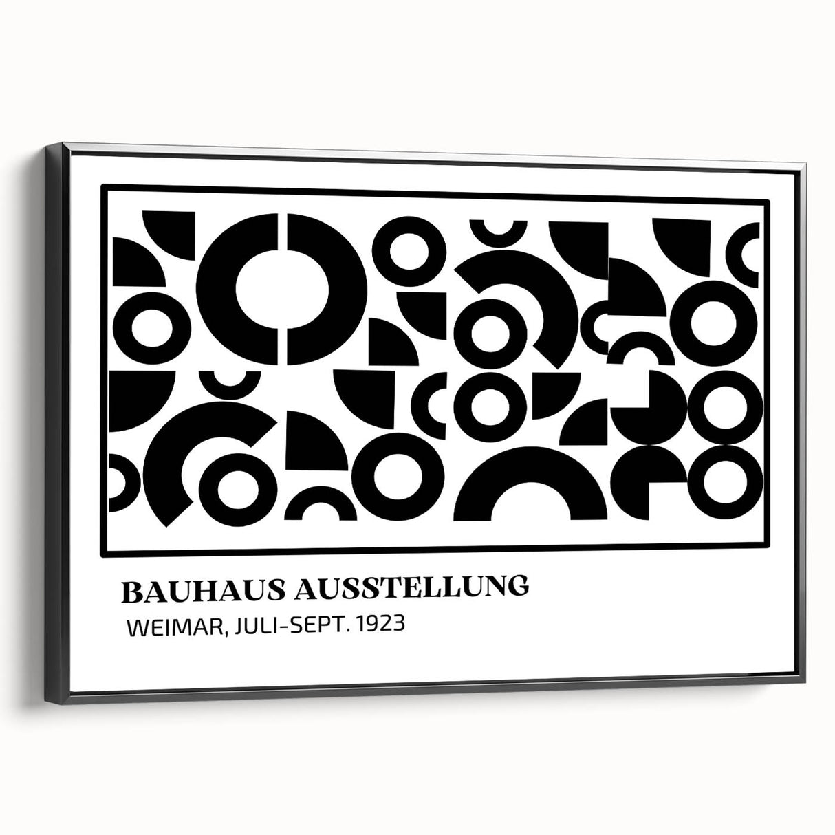 Bohemian Wall Art | Black & White Circular Geometric Boho Canvas Print