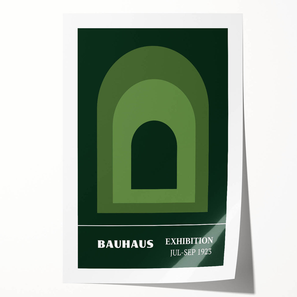 Bohemian Wall Art | Bauhaus Green Arch Gradient Canvas | Eclectic Print