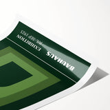 Bohemian Wall Art | Bauhaus Green Arch Gradient Canvas | Eclectic Print