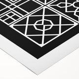 Bohemian Wall Art | Intricate Black & White Geometric Boho Canvas Print