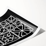 Bohemian Wall Art | Intricate Black & White Geometric Boho Canvas Print