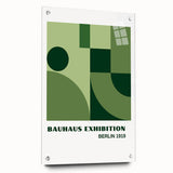 Bohemian Wall Art | Bauhaus Geometric Green Shapes Canvas | Eclectic Print