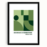 Bohemian Wall Art | Bauhaus Geometric Green Shapes Canvas | Eclectic Print