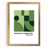 Bohemian Wall Art | Bauhaus Geometric Green Shapes Canvas | Eclectic Print