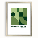 Bohemian Wall Art | Bauhaus Geometric Green Shapes Canvas | Eclectic Print