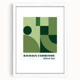 Bohemian Wall Art | Bauhaus Geometric Green Shapes Canvas | Eclectic Print