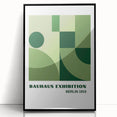 Bohemian Wall Art | Bauhaus Geometric Green Shapes Canvas | Eclectic Print
