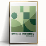 Bohemian Wall Art | Bauhaus Geometric Green Shapes Canvas | Eclectic Print