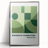Bohemian Wall Art | Bauhaus Geometric Green Shapes Canvas | Eclectic Print