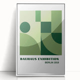 Bohemian Wall Art | Bauhaus Geometric Green Shapes Canvas | Eclectic Print