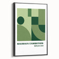 Bohemian Wall Art | Bauhaus Geometric Green Shapes Canvas | Eclectic Print