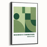 Bohemian Wall Art | Bauhaus Geometric Green Shapes Canvas | Eclectic Print