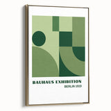 Bohemian Wall Art | Bauhaus Geometric Green Shapes Canvas | Eclectic Print