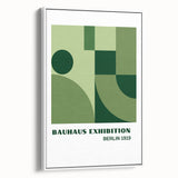 Bohemian Wall Art | Bauhaus Geometric Green Shapes Canvas | Eclectic Print