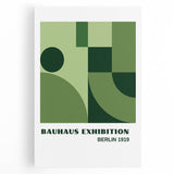 Bohemian Wall Art | Bauhaus Geometric Green Shapes Canvas | Eclectic Print