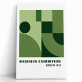 Bohemian Wall Art | Bauhaus Geometric Green Shapes Canvas | Eclectic Print