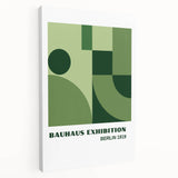 Bohemian Wall Art | Bauhaus Geometric Green Shapes Canvas | Eclectic Print
