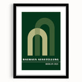 Bohemian Wall Art | Bauhaus Green Overlapping Arch Canvas | Eclectic Print