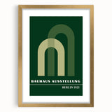 Bohemian Wall Art | Bauhaus Green Overlapping Arch Canvas | Eclectic Print