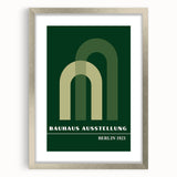 Bohemian Wall Art | Bauhaus Green Overlapping Arch Canvas | Eclectic Print