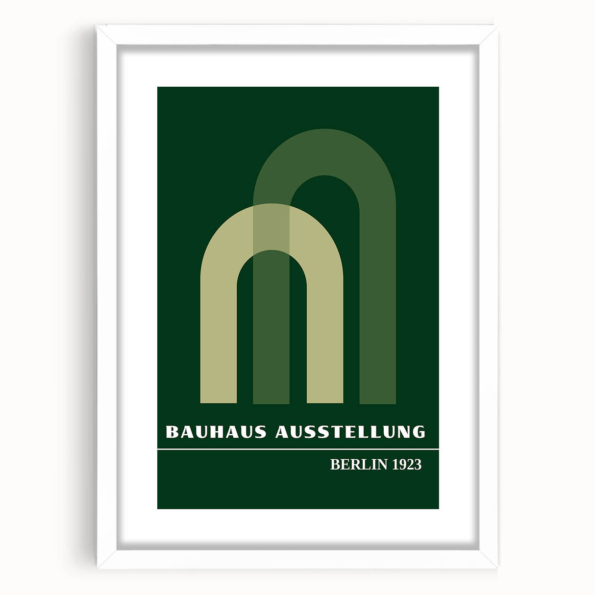 Bohemian Wall Art | Bauhaus Green Overlapping Arch Canvas | Eclectic Print