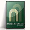 Bohemian Wall Art | Bauhaus Green Overlapping Arch Canvas | Eclectic Print