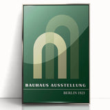 Bohemian Wall Art | Bauhaus Green Overlapping Arch Canvas | Eclectic Print