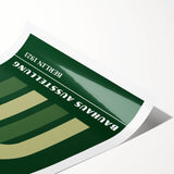 Bohemian Wall Art | Bauhaus Green Overlapping Arch Canvas | Eclectic Print