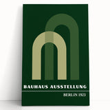 Bohemian Wall Art | Bauhaus Green Overlapping Arch Canvas | Eclectic Print