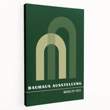 Bohemian Wall Art | Bauhaus Green Overlapping Arch Canvas | Eclectic Print
