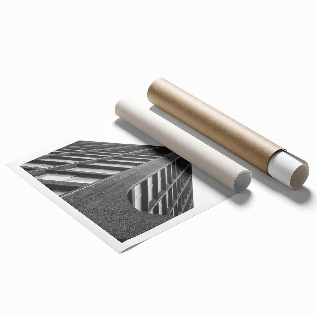 Brutalist Wall Art | Modern Geometric Industrial Design Canvas Print