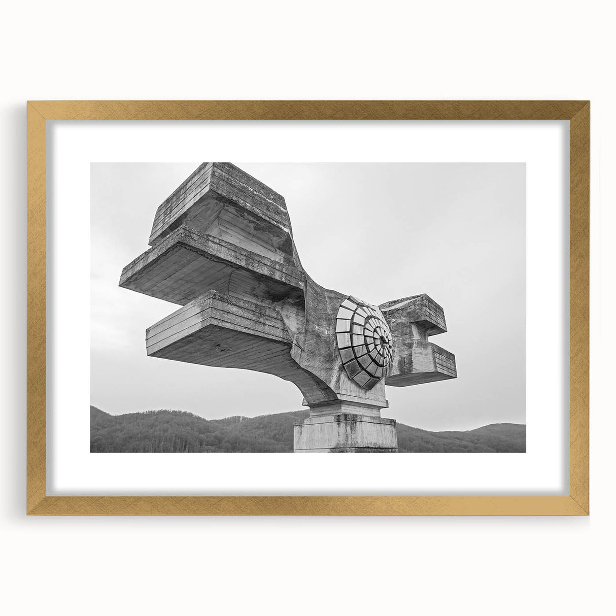 Brutalist Wall Art | Modern Industrial Concrete Geometric Sculpture Print