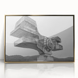 Brutalist Wall Art | Modern Industrial Concrete Geometric Sculpture Print