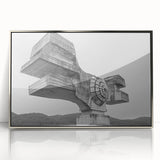 Brutalist Wall Art | Modern Industrial Concrete Geometric Sculpture Print