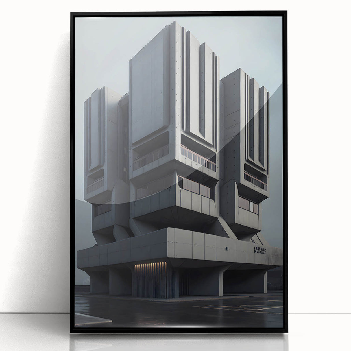 Bold Brutalist Wall Art | Geometric Industrial Concrete Architecture
