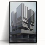 Bold Brutalist Wall Art | Geometric Industrial Concrete Architecture