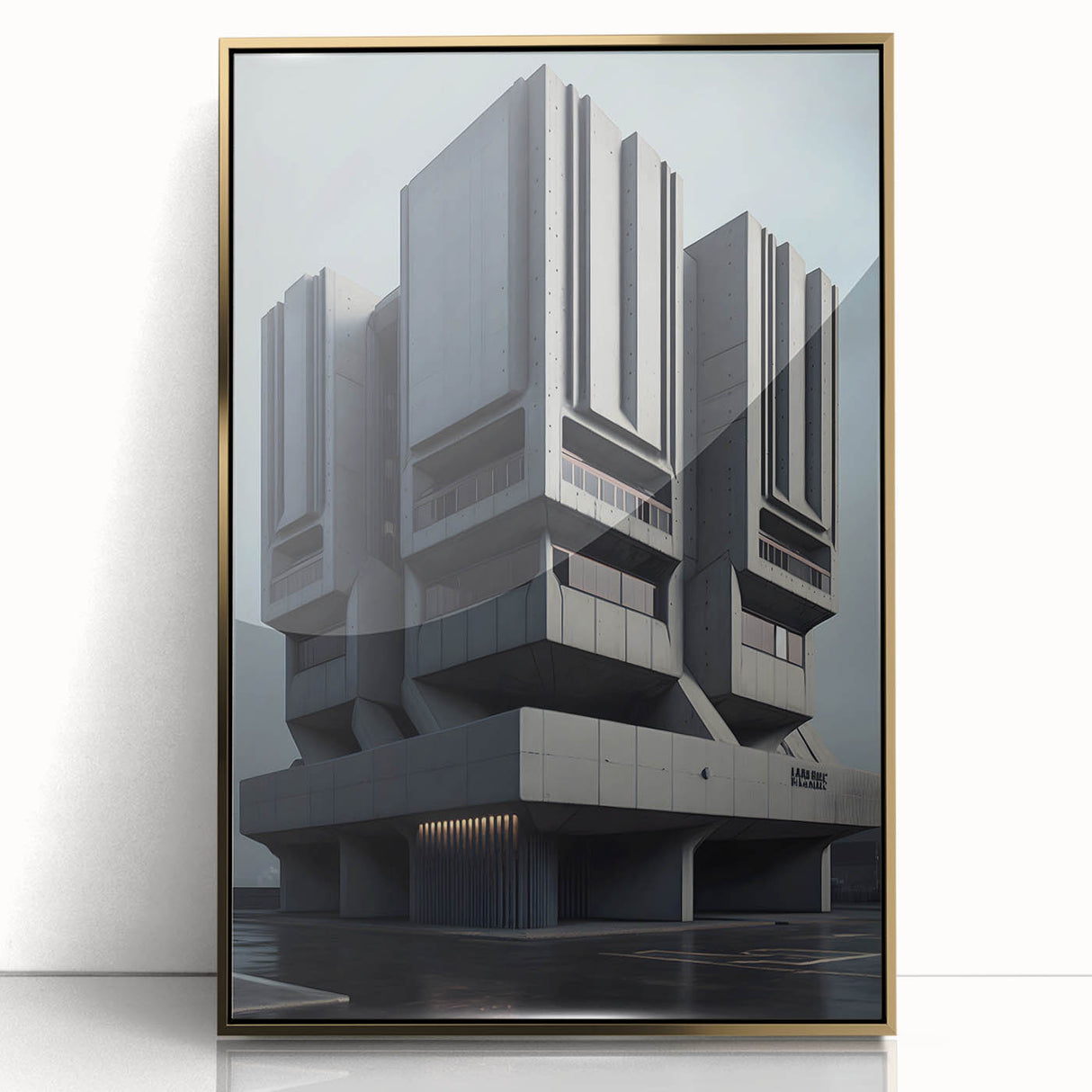 Bold Brutalist Wall Art | Geometric Industrial Concrete Architecture