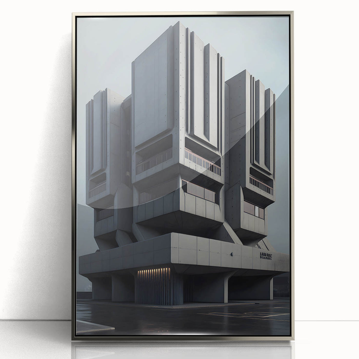 Bold Brutalist Wall Art | Geometric Industrial Concrete Architecture