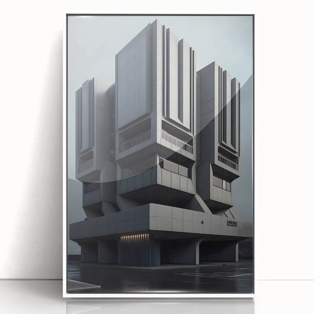 Bold Brutalist Wall Art | Geometric Industrial Concrete Architecture