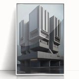 Bold Brutalist Wall Art | Geometric Industrial Concrete Architecture