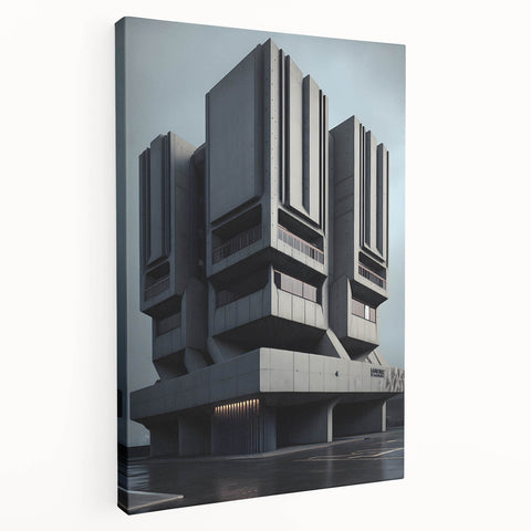 Bold Brutalist Wall Art | Geometric Industrial Concrete Architecture