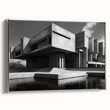 Brutalist Wall Art | Industrial Concrete Architecture Geometric Print