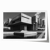 Brutalist Wall Art | Industrial Concrete Architecture Geometric Print