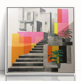 Brutalist Wall Art with Geometric Design | Modern Industrial Canvas Print