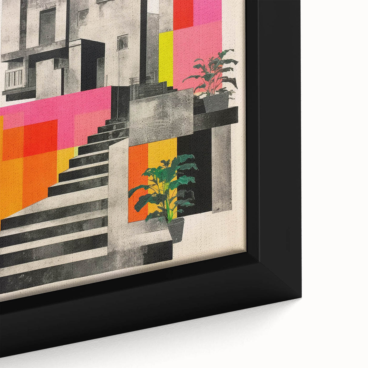 Brutalist Wall Art with Geometric Design | Modern Industrial Canvas Print