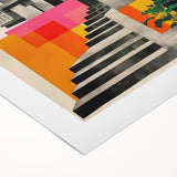 Brutalist Wall Art with Geometric Design | Modern Industrial Canvas Print