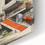 Brutalist Wall Art | Modern Concrete Structure | Industrial Design Canvas