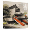 Brutalist Wall Art | Modern Concrete Structure | Industrial Design Canvas