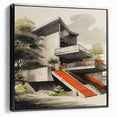 Brutalist Wall Art | Modern Concrete Structure | Industrial Design Canvas