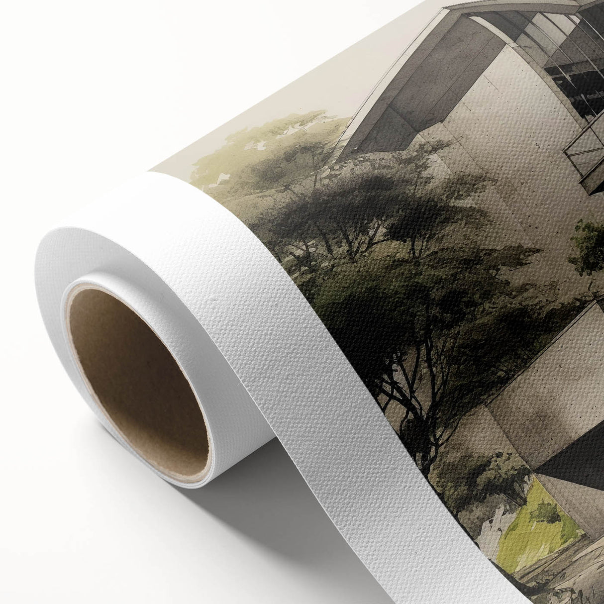 Brutalist Wall Art | Modern Concrete Structure | Industrial Design Canvas